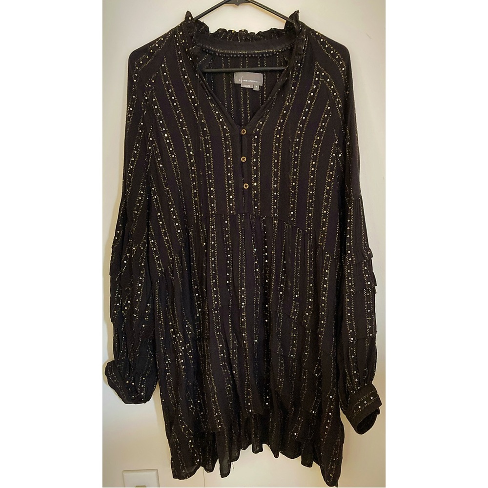 Anthropologie Black/Gold Sequin Dress 🌞🌛🌚